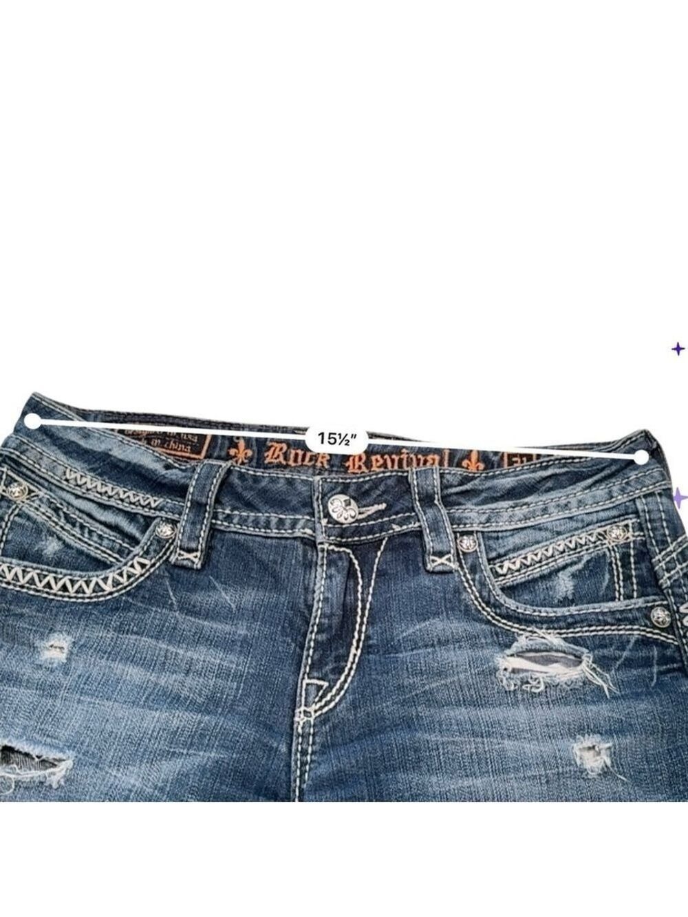 Rock Revival Becky Denim Shorts Size 31 - Picture 7 of 10